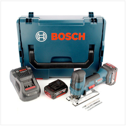 Scie sauteuse sans fil Bosch GST 18V-LI S 18 V 120 mm (06015A5171) + 2x batteries 5,0 Ah + chargeur + L-Boxx