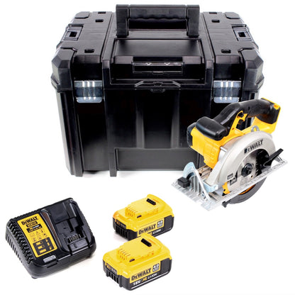 Scie circulaire à batterie DeWalt DCS 391 M2 18 V 165 mm + 2x batteries 4,0 Ah + chargeur + lame de scie + TSTAK