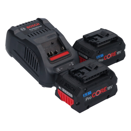 Bosch Starter Set 2x ProCORE 18 V 5,5 Ah Professional Akku + GAL 1880 CV Ladegerät ( 1600A0214C ) - Toolbrothers