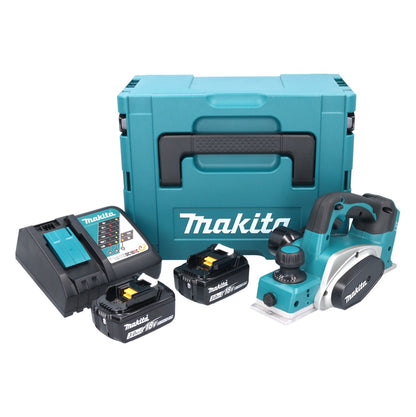 Raboteuse à batterie Makita DKP 180 RFJ 18 V 82 mm + 2x batteries 3,0 Ah + chargeur + Makpac