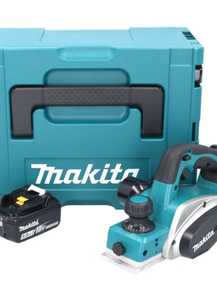 Cepilladora de batería Makita DKP 180 T1J 18 V 82 mm + 1x batería 5,0 Ah + Makpac - sin cargador