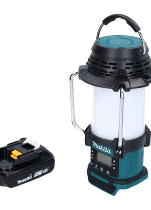 Makita DMR 055 A1 radio sur batterie 18 V FM avec lanterne lampe de poche 360° + 1x batterie 2,0 Ah - sans chargeur