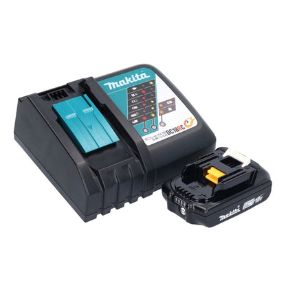 Makita DMR 055 RA1 radio sur batterie 18 V FM avec lanterne lampe de poche 360° + 1x batterie 2,0 Ah + chargeur