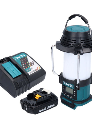 Makita DMR 055 RA1 radio sur batterie 18 V FM avec lanterne lampe de poche 360° + 1x batterie 2,0 Ah + chargeur