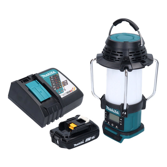 Makita DMR 055 RA1 radio sur batterie 18 V FM avec lanterne lampe de poche 360° + 1x batterie 2,0 Ah + chargeur