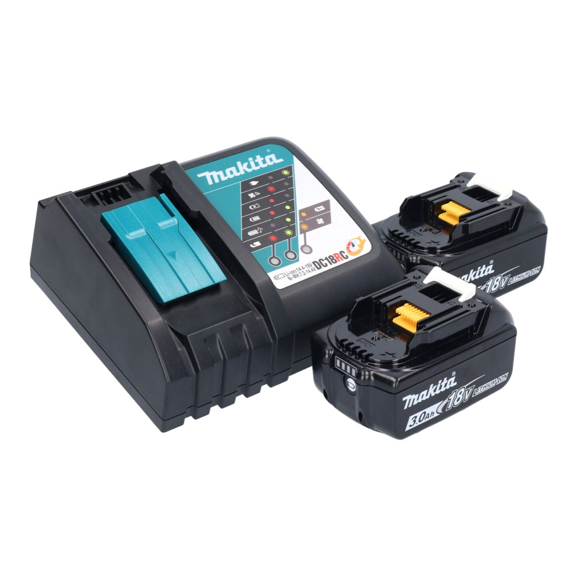 Makita DMR 055 RF Akku Radio 18 V FM mit Laterne 360° Taschenlampe + 2x Akku 3,0 Ah + Ladegerät