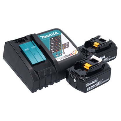 Makita DMR 055 RT radio à batterie 18 V FM avec lanterne lampe de poche 360° + 2x batteries 5,0 Ah + chargeur