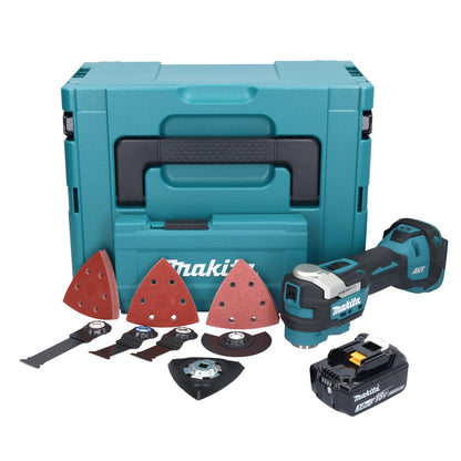 Makita DTM 52 F1JX4 outil multifonction sur batterie 18 V Starlock Max Brushless + 1x batterie 3,0 Ah + jeu d'accessoires + Makpac - sans chargeur