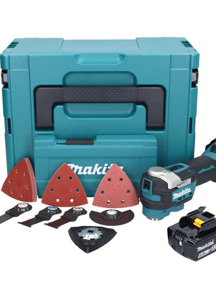 Makita DTM 52 G1JX4 outil multifonction sur batterie 18 V Starlock Max Brushless + 1x batterie 6,0 Ah + jeu d'accessoires + Makpac - sans chargeur