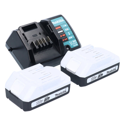 Kit source d'alimentation Makita 2x BL 1815 G 18 V 1,5 Ah / 1500 mAh batterie série G (2x 198186-3) + chargeur DC 18 WA (195423-6)