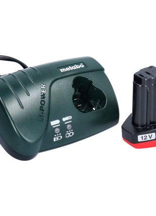 Taladro atornillador a batería Metabo PowerMaxx BS 12 V 34 Nm + 1x batería 2,0 Ah + cargador + bolsa (600079500)