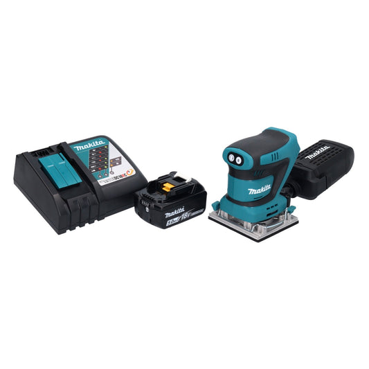 Makita DBO 482 RT1 ponceuse orbitale sur batterie 18 V 112 x 102 mm + 1x batterie 5,0 Ah + chargeur