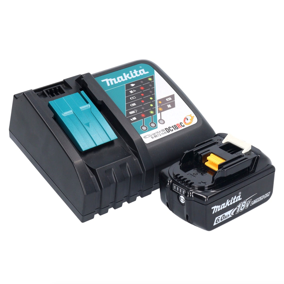 Makita DHP 453 RG1X1 perceuse à percussion sans fil 18 V 42 Nm + 1x batterie 6,0 Ah + chargeur + jeu d'accessoires 74 pièces + mallette