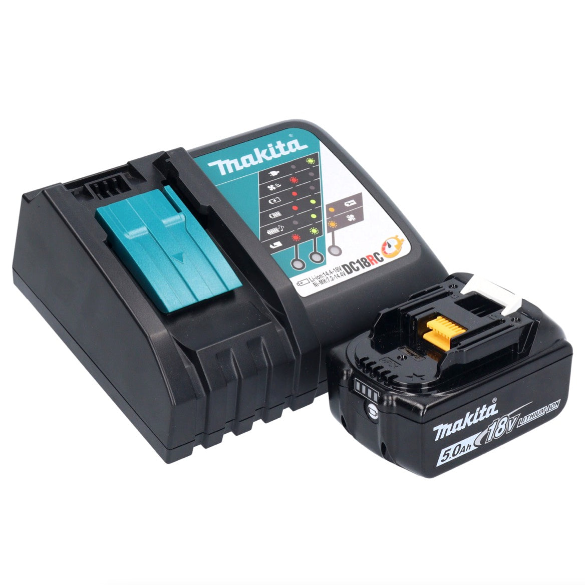 Makita DHP 487 RT1X1 perceuse à percussion sans fil 18 V 40 Nm sans balais + 1 batterie 5,0 Ah + chargeur + jeu d'accessoires 74 pièces + mallette