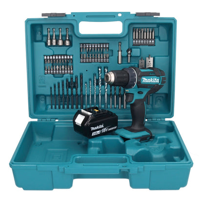 Makita DDF 482 F1X1 perceuse-visseuse sans fil 18 V 62 Nm + 1x batterie 3,0 Ah + jeu d'accessoires 74 pièces + mallette - sans chargeur