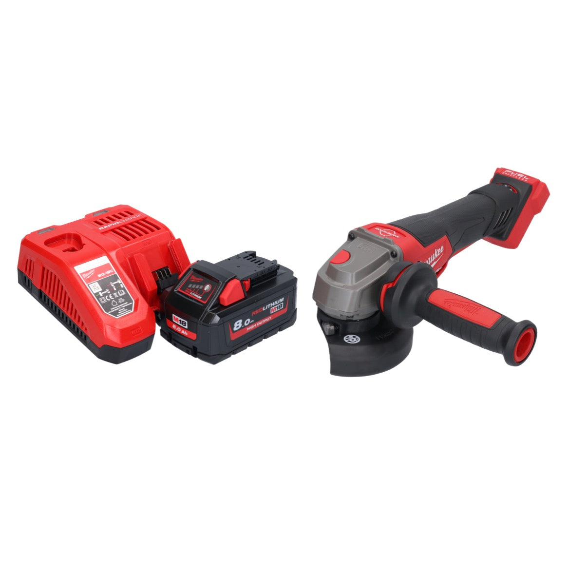 Meuleuse d'angle sur batterie Milwaukee M18 FSAGV115XPDB-801 18 V 115 mm sans balais + 1x batterie 8,0 Ah + chargeur