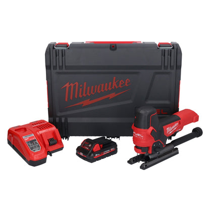 Scie sauteuse à batterie Milwaukee M18 FBJS-301X 18 V sans balais + 1x batterie 3,0 Ah + chargeur + boîtier HD