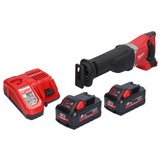 Milwaukee M18 BSX-802 Akku Recipro Säbelsäge 18 V + 2x Akku 8,0 Ah + Ladegerät