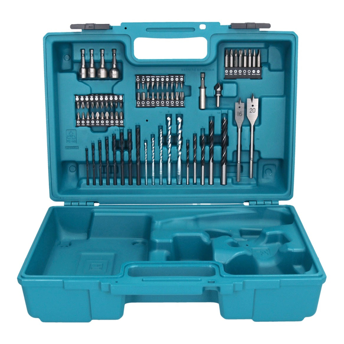 Makita DHP 453 SY1X1 perceuse à percussion sans fil 18 V 42 Nm + 1x batterie 1,5 Ah + chargeur + jeu d'accessoires 74 pièces + mallette