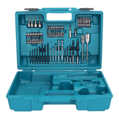 Makita DHP 482 SY1X1W perceuse à percussion sans fil 18 V 62 Nm + 1 batterie 1,5 Ah + chargeur + jeu d'accessoires 74 pièces + mallette