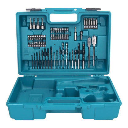 Makita DHP 482 SYX1W Akku Schlagbohrschrauber 18 V 62 Nm + 2x Akku 1,5 Ah + Ladegerät + 74 tlg. Zubehörset + Koffer