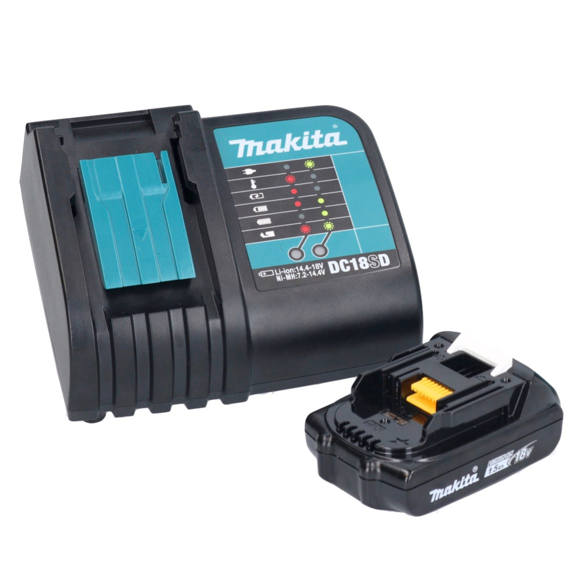 Makita DHP 453 SY1J Akku Schlagbohrschrauber 18 V 42 Nm + 1x Akku 1,5 Ah + Ladegerät + Makpac - Toolbrothers