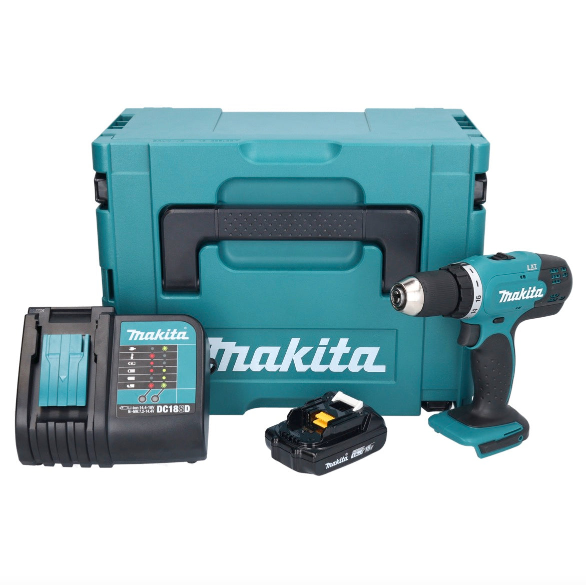 Makita DDF 453 SY1J Akku Bohrschrauber 18 V 42 Nm + 1x Akku 1,5 Ah + Ladegerät + Makpac - Toolbrothers