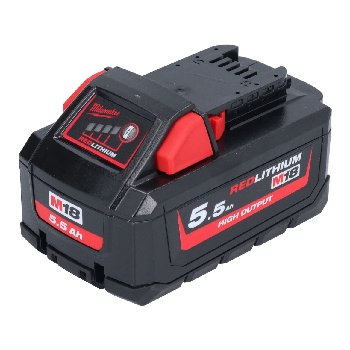 Batterie Milwaukee M18 HB 5.5 18 V 5,5 Ah / 5500 mAh Li-Ion High Output (4932464712) avec indicateur de niveau de charge