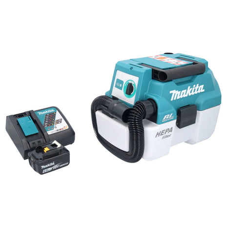 Aspirateur sans fil Makita DVC 750 LRG1 LXT 18 V 67 mbar 7,5 l sans balais + 1 batterie 6,0 Ah + chargeur