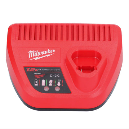 Milwaukee M12 NRG-404 Akku Starter Set 4x 12 V 4,0 Ah / 4000 mAh Li-Ion Akku + C12 C Ladegerät - Toolbrothers