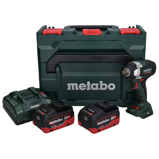 Visseuse à chocs sans fil Metabo SSW 18 LT 300 BL 18 V 300 Nm sans balai + 2x batteries 5,5 Ah + chargeur + métaBOX