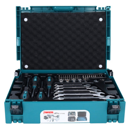 Makita Handwerkzeug Set 87 tlg. ( E-11542 ) Schraubendreher / Ratsche / Zange / Schraubenschlüssel / Bits + Makpac - Toolbrothers