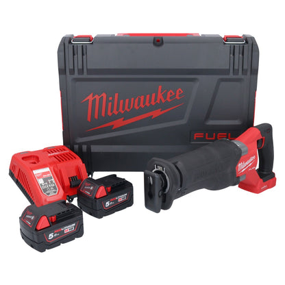 Milwaukee M18 ONEFSZ-502X batterie scie sabre Recipro 18 V brushless (4933478294) + 2x batteries 5,0 Ah + chargeur + boîtier HD