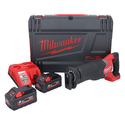 Batterie Milwaukee M18 ONEFSZ-802X Scie sabre Recipro 18 V brushless + 2x batteries 8,0 Ah + chargeur + boîtier HD