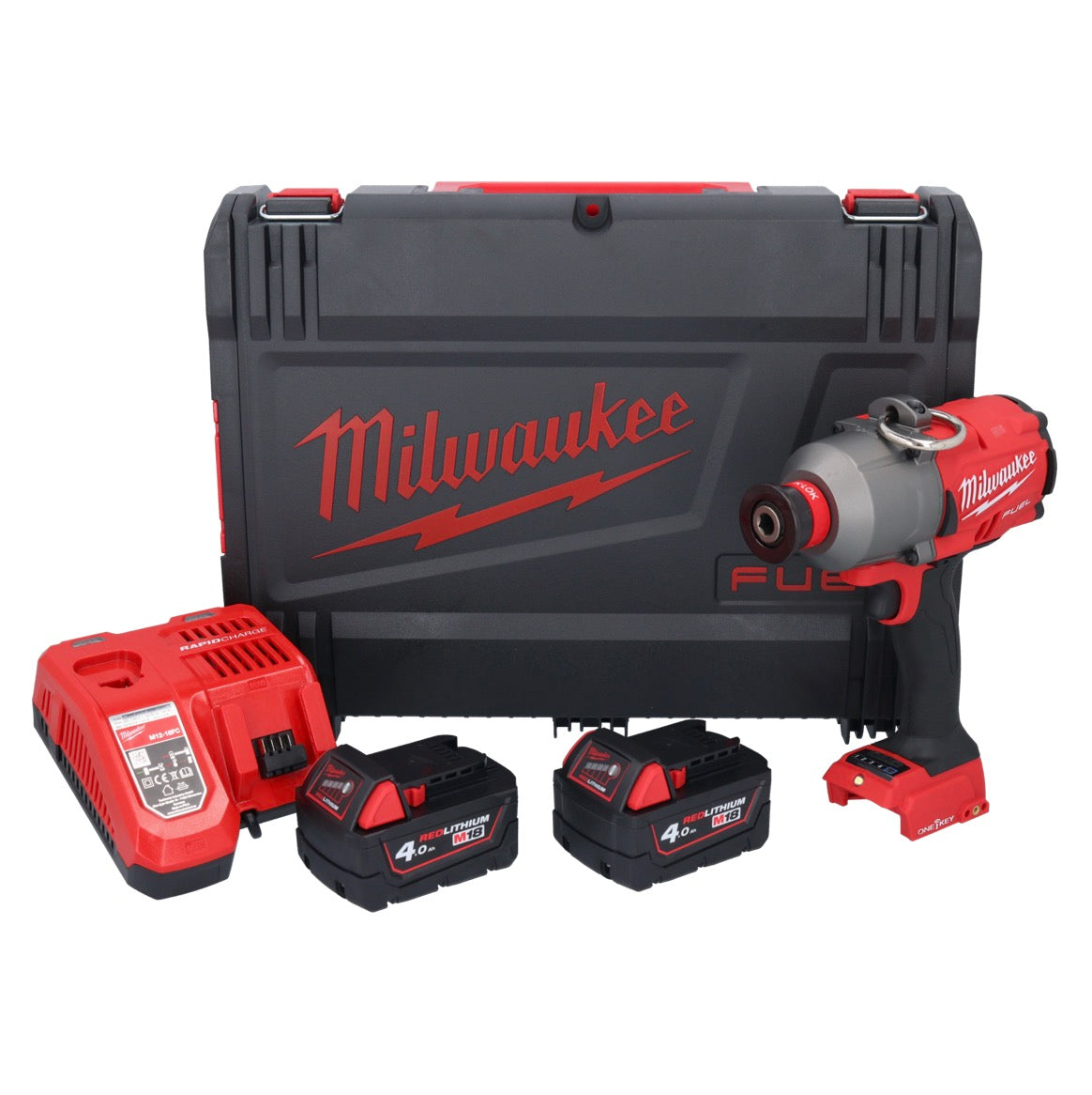 Milwaukee M18 ONEFHIWH716-402X Akku Schlagschrauber 18 V 1017 Nm 7/16" Brushless + 2x Akku 4,0 Ah + Ladegerät + HD Box