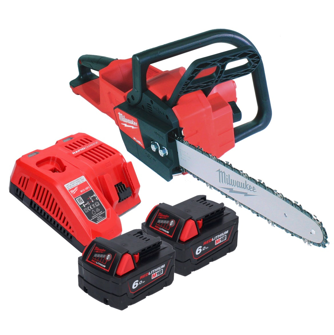 Tronçonneuse à batterie Milwaukee M18 FCHS35-602 18 V 35 cm 12,4 m/s + 2x batteries 6,0 Ah + chargeur