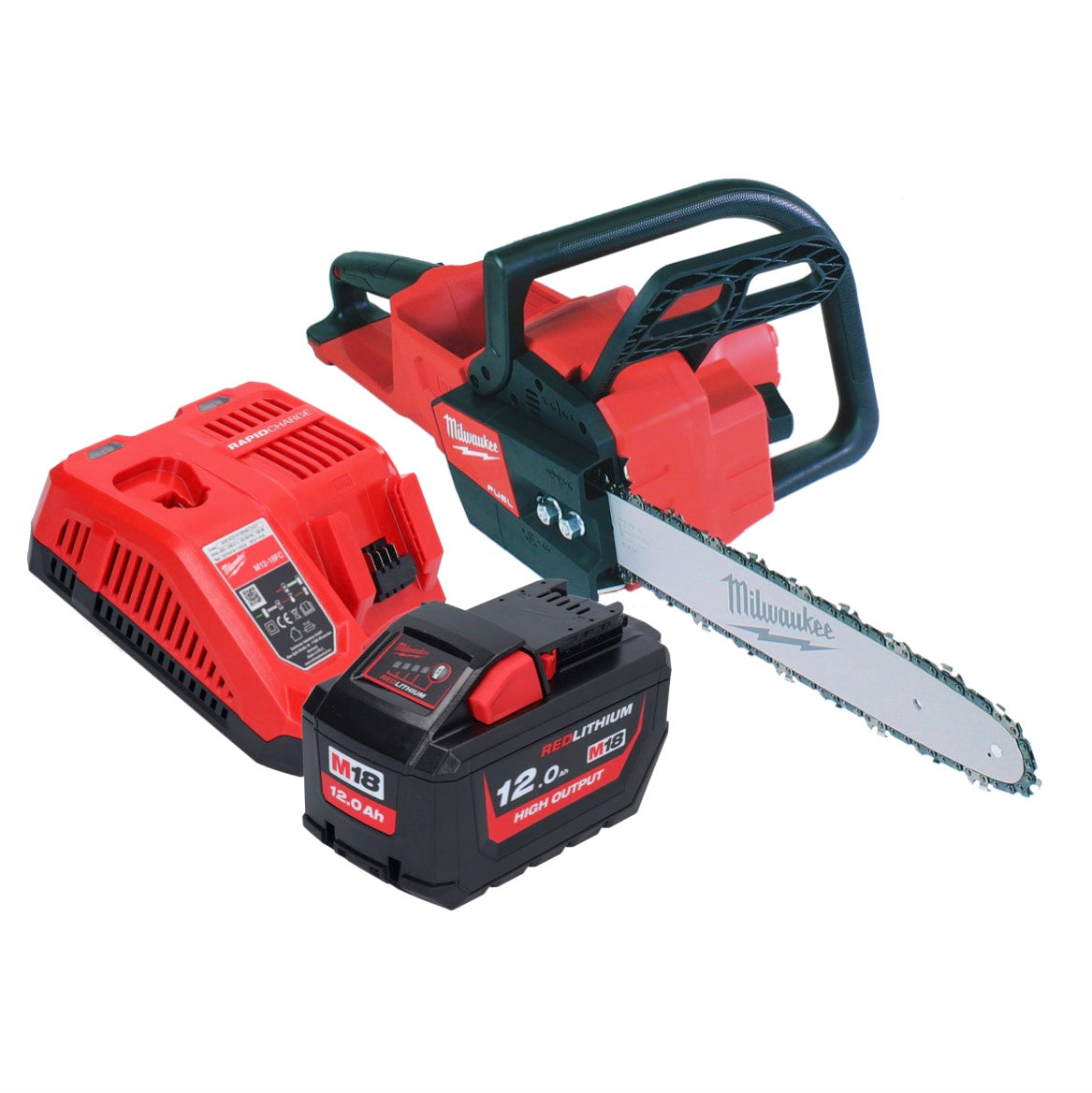 Tronçonneuse à batterie Milwaukee M18 FCHS35-121 18 V 35 cm 12,4 m/s (4933479899) + 1x batterie 12,0 Ah + chargeur