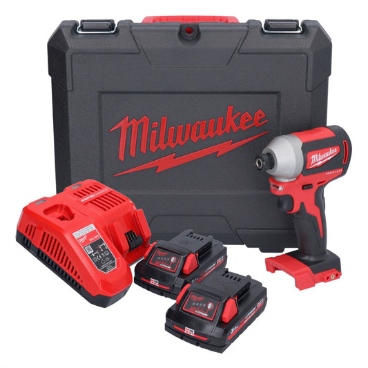 Milwaukee M18 CBLID-302C Akku Schlagschrauber 18 V 180 Nm 1/4" Brushless + 2x Akku 3,0 Ah + Ladegerät + Koffer