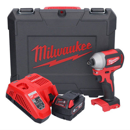 Clé à chocs sans fil Milwaukee M18 CBLID-401C 18 V 180 Nm 1/4" brushless + 1x batterie 4,0 Ah + chargeur + coffret