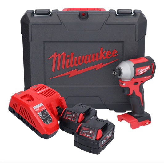 Milwaukee M18 CBLID-602C Akku Schlagschrauber 18 V 180 Nm 1/4" Brushless + 2x Akku 6,0 Ah + Ladegerät + Koffer