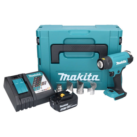 Souffleur à air chaud sur batterie Makita DHG 181 RF1J 18 V 150 - 550°C + 1x batterie 3,0 Ah + chargeur + Makpac