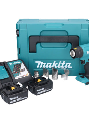 Souffleur à air chaud sur batterie Makita DHG 181 RFJ 18 V 150 - 550°C + 2x batteries 3,0 Ah + chargeur + Makpac