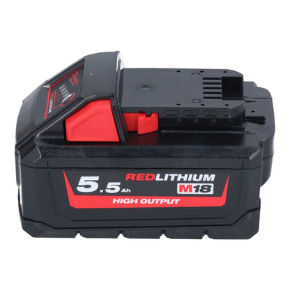 Milwaukee M18 HB 5,5 Akku Set 2x 18 V 5,5 Ah / 5500 mAh Li-Ion High Output ( 2x 4932464712 ) mit Ladestandsanzeige