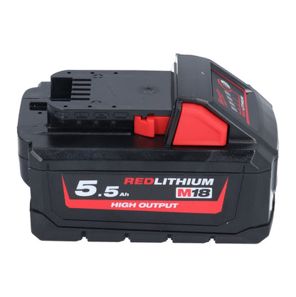 Jeu de batteries Milwaukee M18 HB 5.5 2x 18 V 5,5 Ah / 5500 mAh Li-Ion High Output (2x 4932464712) avec indicateur de niveau de charge