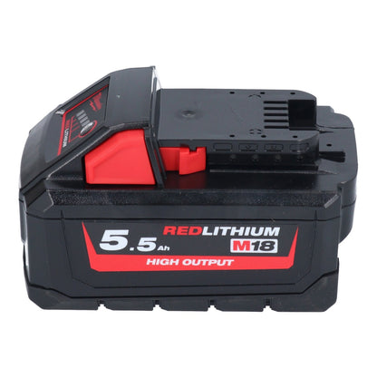 Jeu de batteries Milwaukee M18 HB 5.5 4x 18 V 5,5 Ah / 5500 mAh Li-Ion High Output (4x 4932464712) avec indicateur de niveau de charge