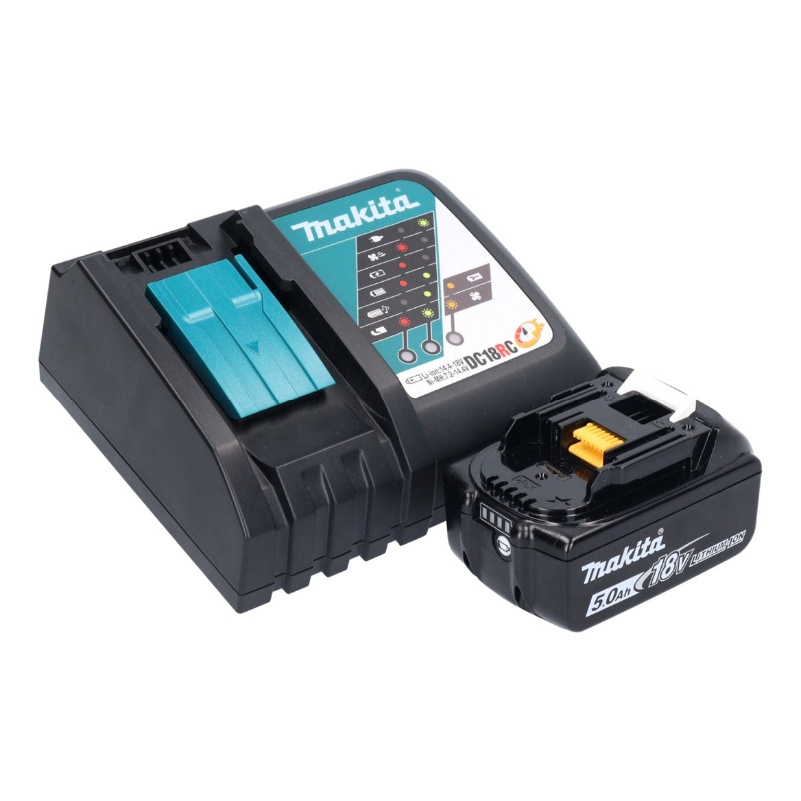 Makita DMR 110 RT1NW Akku Baustellenradio 12 V - 18 V IP64 DAB + 1x Akku 5,0 Ah + Ladegerät - Toolbrothers