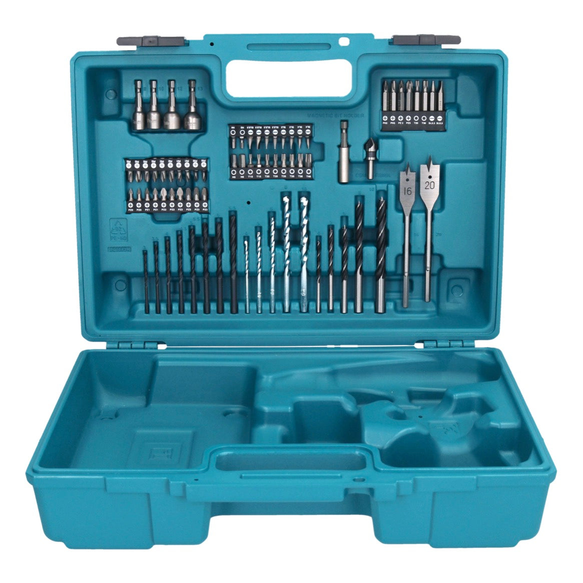 Makita DDF 484 RT1X1 perceuse-visseuse sans fil 18 V 54 Nm + 1x batterie 5,0 Ah + chargeur + jeu d'accessoires 74 pièces + mallette