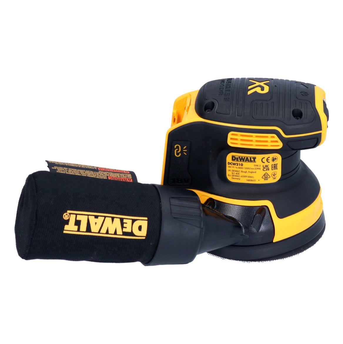 DeWalt DCW 210 N Akku Exzenterschleifer 18 V 125 mm Brushless Solo - ohne Akku, ohne Ladegerät - Toolbrothers