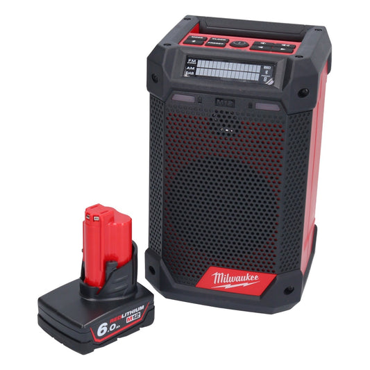 Milwaukee M12 RCDAB+-601 Radio à batterie DAB+ 12 V + 1x batterie 6,0 Ah - sans chargeur