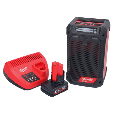 Milwaukee M12 RCDAB+-601 radio à batterie DAB+ 12 V + 1x batterie 6,0 Ah + chargeur